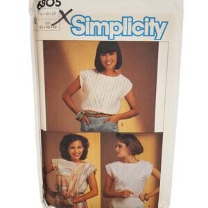 Simplicity Womens 80 Tops Extended Shoulders Sewing Pattern Size 16-20 UNCUT FF